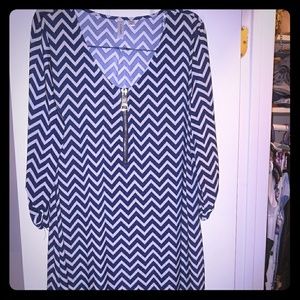 New Navy blue & cream dress